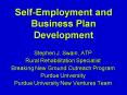 SelfEmployment and Business Plan Development PowerPoint PPT Presentation