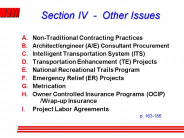 Section IV Other Issues