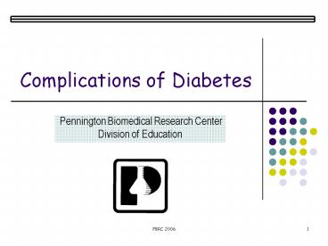 Complications of Diabetes
