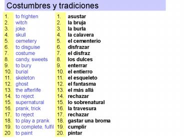 Costumbres y tradiciones