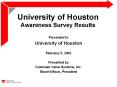 University of Houston Awareness Survey Results PowerPoint PPT Presentation