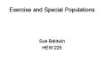 Exercise and Special Populations PowerPoint PPT Presentation