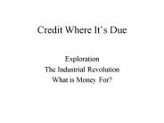 Credit Where Its Due