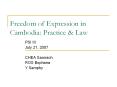 Freedom of Expression in Cambodia: Practice PowerPoint PPT Presentation