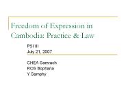 Freedom of Expression in Cambodia: Practice
