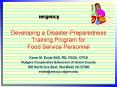 Developing a DisasterPreparedness Training Program for Food Service Personnel PowerPoint PPT Presentation