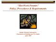 Hot Work Permits Policy, Procedures PowerPoint PPT Presentation
