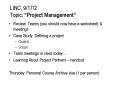 LINC, 9172 Topic: Project Management PowerPoint PPT Presentation