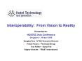 Interoperability: From Vision to Reality PowerPoint PPT Presentation