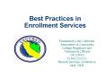 Best Practices in Enrollment Services PowerPoint PPT Presentation