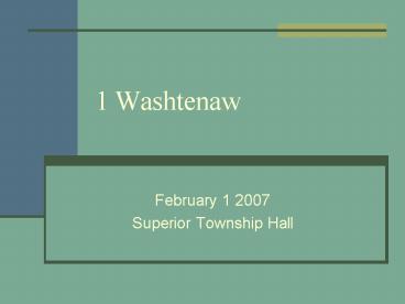 1 Washtenaw