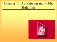 Chapter 15 Advertising and Public Relations PowerPoint PPT Presentation