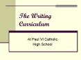 The Writing Curriculum PowerPoint PPT Presentation