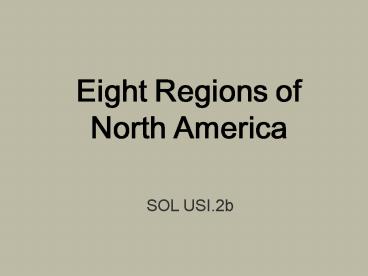 Eight Regions of North America