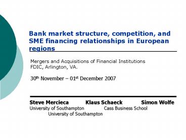 An Econometric Analysis of 