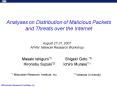 Analyses on Distribution of Malicious Packets and Threats over the Internet PowerPoint PPT Presentation