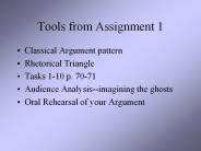 Tools from Assignment 1