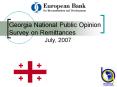 Georgia National Public Opinion Survey on Remittances PowerPoint PPT Presentation