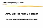 APA Bibliography Format Tim Roufs