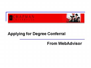 Applying for Degree Conferral