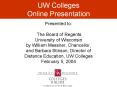 UW Colleges Online Presentation PowerPoint PPT Presentation