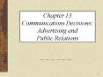 Chapter 13 Communications Decisions: Advertising and Public Relations PowerPoint PPT Presentation