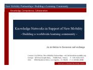 Knowledge Networks in Support of New Mobility