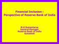 Financial Inclusion : Perspective of Reserve Bank of India PowerPoint PPT Presentation