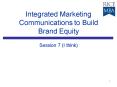Integrated Marketing Communications to Build Brand Equity PowerPoint PPT Presentation