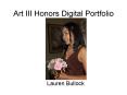 Art III Honors Digital Portfolio PowerPoint PPT Presentation