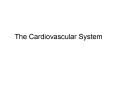 The Cardiovascular System PowerPoint PPT Presentation