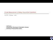 EUse Measurement: A Detour Around the Publishers