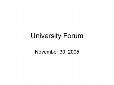 University Forum