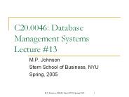 C20.0046: Database Management Systems Lecture