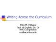 Writing Across the Curriculum PowerPoint PPT Presentation