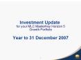 Investment Update for your MLC MasterKey Horizon 5 Growth Portfolio Year to 31 December 2007 PowerPoint PPT Presentation