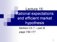Lecture 15: Rational expectations and efficient market hypothesis PowerPoint PPT Presentation