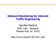 Network Monitoring for Internet Traffic Engineering