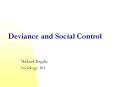 Deviance and Social Control PowerPoint PPT Presentation