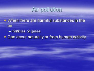 Air pollution