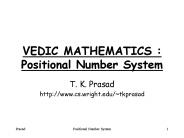 VEDIC MATHEMATICS : Positional Number System