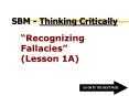 SBM Thinking Critically PowerPoint PPT Presentation