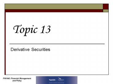 Derivative Securities