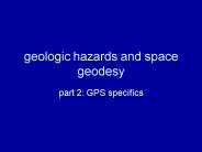 geologic hazards and space geodesy