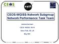 CEOSWGISSNetwork Subgroup Network Performance Task Team PowerPoint PPT Presentation