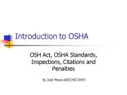 Introduction to OSHA