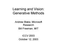 Learning and Vision: Generative Methods