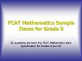 FCAT Mathematics Sample Items for Grade 9 PowerPoint PPT Presentation