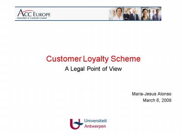 Customer Loyalty Scheme