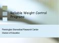 Reliable Weight Control Programs PowerPoint PPT Presentation